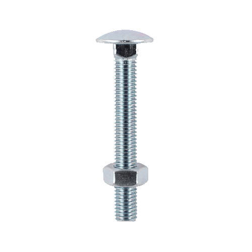 WITH NUT & WASHER M6 M8 COACH BOLTS BZP CUP SQUARE M10 x 100mm CARRIAGE 