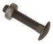 M6 x 20mm - Coach Bolt with Nut Grade 4.6 BS 4933 - Self Colour - Pack of 10