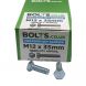 M12 x 35mm - Hexagon Set Screw DIN 933 Grade 8.8 - BZP - Industry Pack of 1000