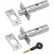 Concealed Door Security Bolt - Satin Chrome Finish - Pack of 2 Plus 1 Key