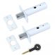 Concealed Door Security Bolt- Epoxy White Finish - Pack of 2 Plus 1 Key