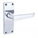 118mm x 40mm - Latch Straight  Door Handle - Victorian - Fire Rated - Polished Chrome - Pair