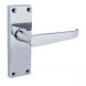118mm x 40mm - Latch Straight  Door Handle - Victorian - Fire Rated - Satin Chrome - Pair