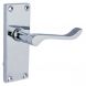 118mm x 40mm - Scroll Latch Door Handle - Victorian - Fire Rated - Satin Chrome - Pair