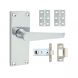 Latch Door Handle Pack - Victorian Straight - Polished Chrome - Pair