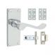 Latch Door Handle Pack - Victorian Scroll - Polished Chrome - Pair