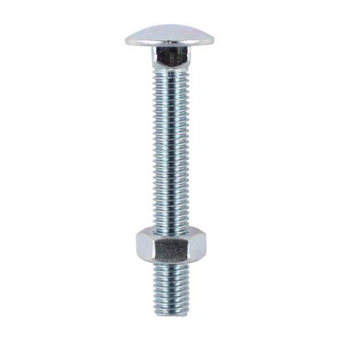 M5 x 12mm - Coach Bolt with Nut Grade 4.6 DIN 603 - BZP - Pack of 100