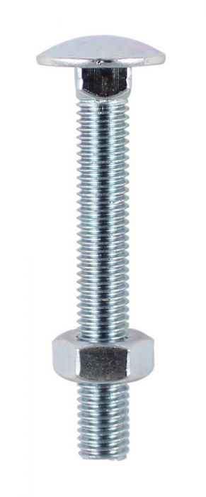 M6 x 120 BZP CUP SQUARE CARRIAGE BOLT COACH SCREW & FULL NUTS HEXAGON DIN 603 PACK of 10