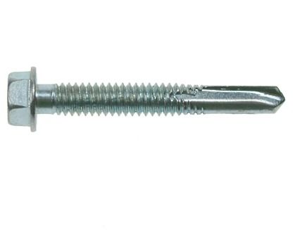 12G x 25mm - Self Drilling Screw No4 Point Hexagon T32NW - BZP - Pack of 25