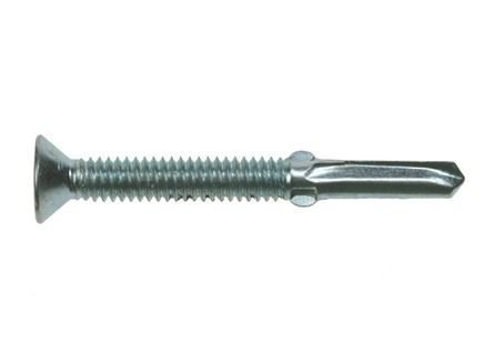 12G x 120mm - Timber To Steel Winged Heavy Section Self Drilling Screw Termite Phillips Countersunk No5 Point - Pack of 100