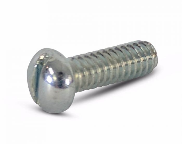 6 B.A pack of 8 x 1" plain steel slotted round head screw 
