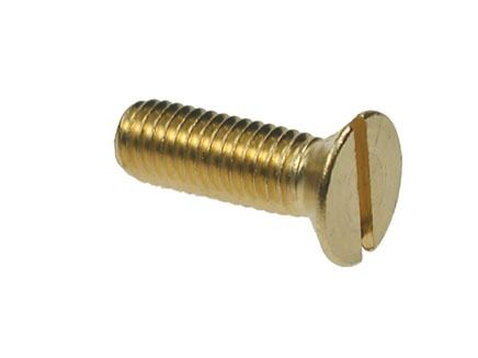 M2 x 16mm - Machine Screw Countersunk Slotted DIN 963 - Brass - Pack of 25