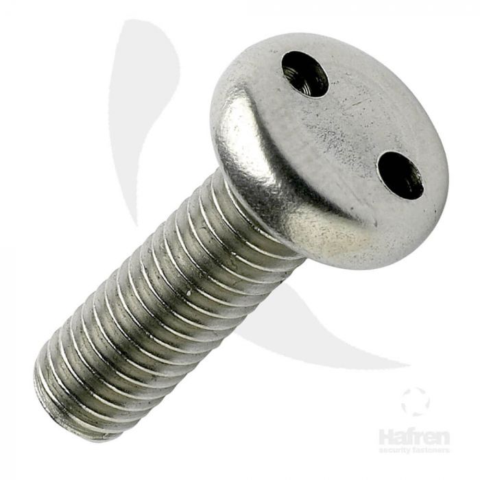 M6 x 12mm - Security machine Screw Snake Eye Pan - A2 Stainless Steel - Pack of 25