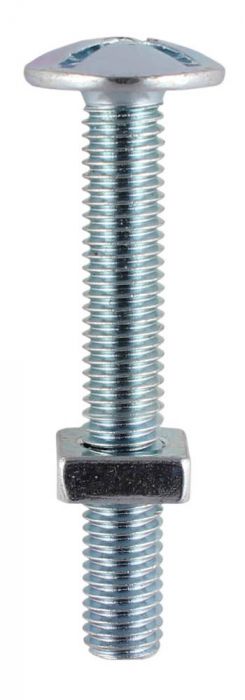 M5 x 8mm - Roofing Bolt with Nut - BZP - Pack of 25