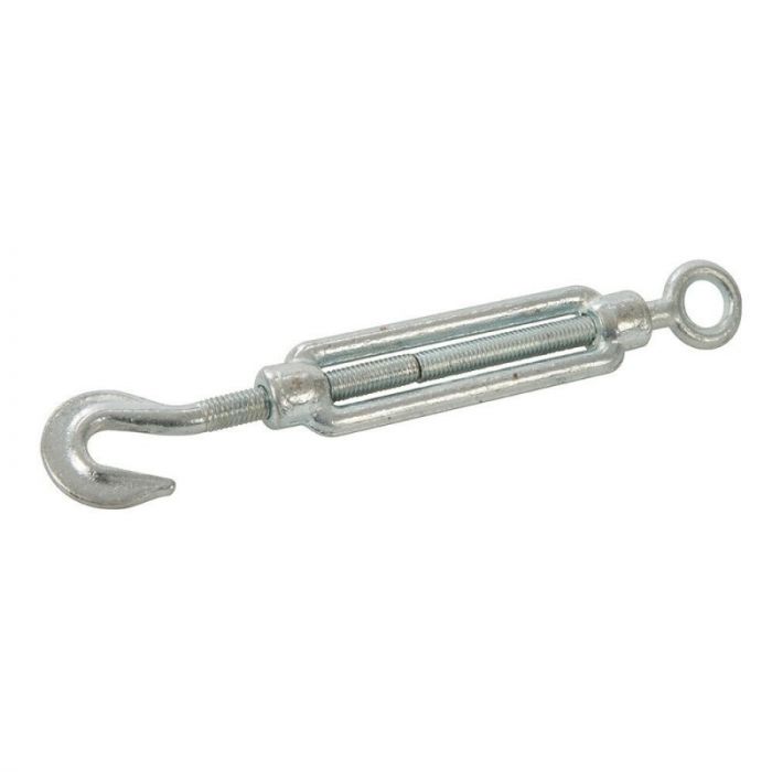 10mm - Hook and Eye Bolt Straining Screw - Galvanised Forged - Pack of 5