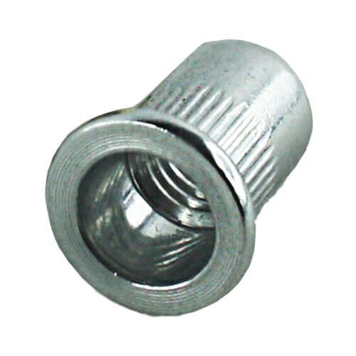 M4 x 10.5mm - Blind Rivet Nut Flange Head Grip Range 0.5mm-3.0 mm - Aluminium - Pack of 25