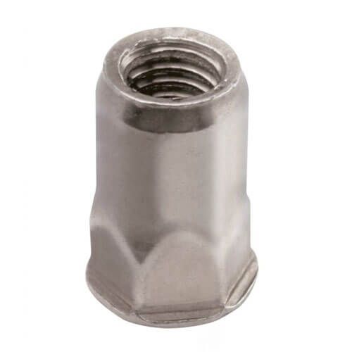 M5 - Blind Rivet Nut Half Hexagon Reduced Countersunk Grip Range up to 4.5mm - A2 Stainless Steel - Pack of 25