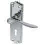 Locking Door Handle - Canterbury - Polished Chrome Plated - Pair