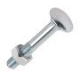 M5 x 50mm - Coach Bolt with Nut Grade 4.6 DIN 603 - BZP - Pack of 50