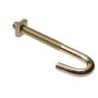 M8 x 100mm - Hook Bolt with Nut - BZP - Pack of 25