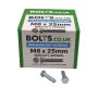 M8 x 25mm - Hexagon Set Screw DIN 933 Grade 8.8 - BZP - Industry Pack of 1000