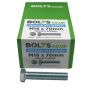 M16 x 70mm - Hexagon Set Screw DIN 933 Grade 8.8 - BZP - Industry Pack of 1000