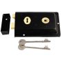 150mm x 100mm - Traditional Fluted Rim Sash lock - Black