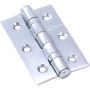 76mm x 51mm - Ball Bearing Fire Door Hinge Grade 7 - Polished Chrome - Pair
