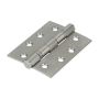 101mm x 76mm x 3mm - Ball Bearing Fire Door Hinge Grade 13 - Satin Stainless Steel - Pair