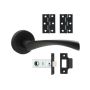 Round Rose Door Handle Pack - Edleston - Matt Black - Pair