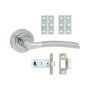 Round Rose Door Handle Pack - Shavington - Polished And Satin Chrome - Pair