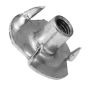 M8 x 17.5mm Barrel - 4-Prong Tee Nut - BZP - Pack of 25