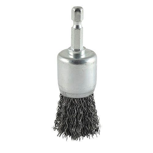 25mm - Drill End Brush Crimped Steel Wire