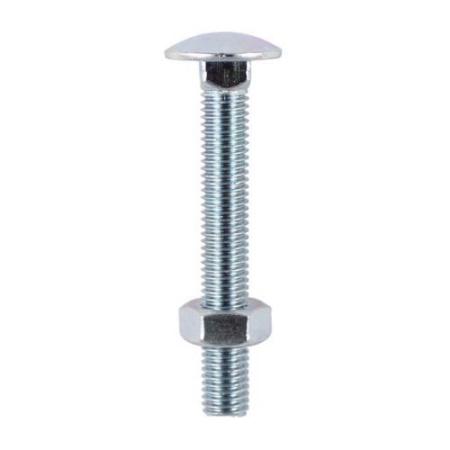 M6 x 20mm - Coach Bolt with Nut Grade 4.8 DIN 603 - BZP - Pack of 200