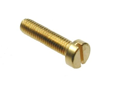 M5 x 12mm - Machine Screw Cheese Head Slotted DIN 84 - Brass - Pack of 25