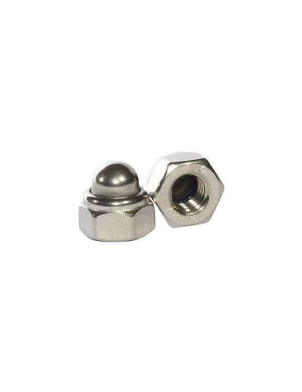 M6 - Nyloc Nut Dome DIN 986 - A2 Stainless Steel - Pack of 25