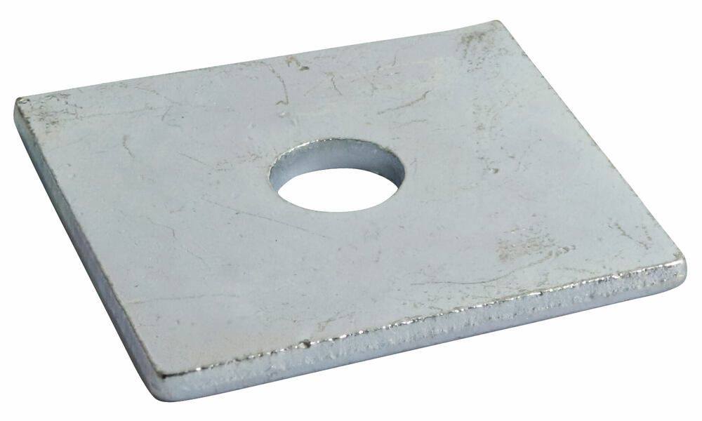 8mm Round Hole 40mm x 40mm x 5mm - Square Plate Washer BS 3410 - BZP - Pack of 25