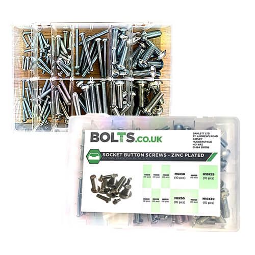 Socket Buttons Multi Kit - ISO 7380 Grade 10.9 - Zinc Plated - Assorted Box