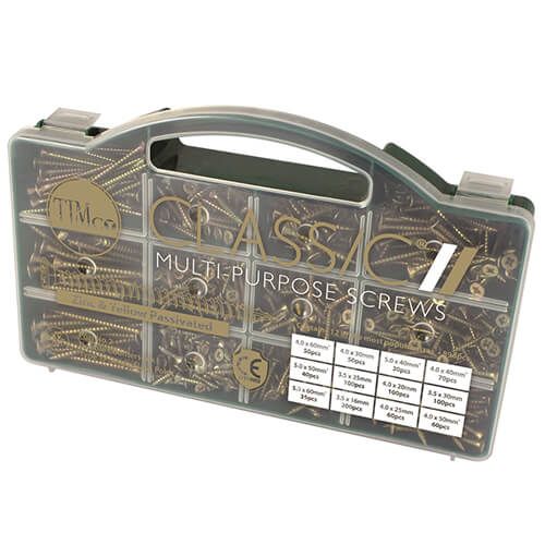 Hardened Pozidrive Countersunk Woodscrews - Mixed Tray - YBZP