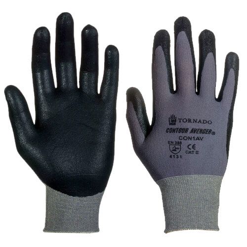 Contour Avenger Gloves Size 10 - Black Tornado