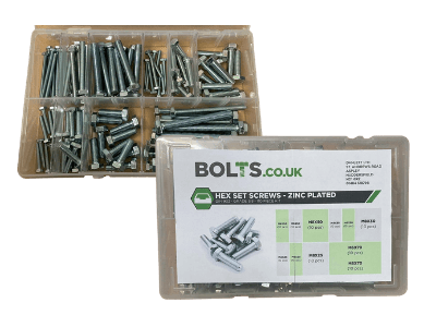 Set Screw Multi Kit - Hexagon Set Screw DIN 933 Grade 8.8 - BZP - Assorted Box