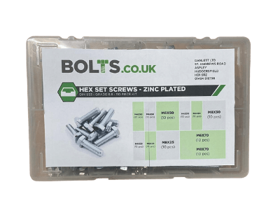 Set Screw Multi Kit - Hexagon Set Screw DIN 933 Grade 8.8 - BZP - Assorted Box