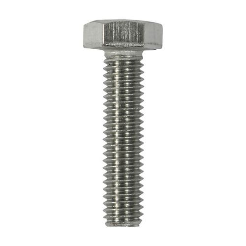 M10 x 45mm - Hexagon Set Screw DIN 933 - A2 Stainless Steel - Pack of 25