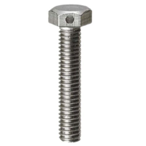 M6 x 20mm - Hexagon Set Screw DIN 933 Grade 8.8 With 1.5mm Hole In Head - BZP - Pack of 10