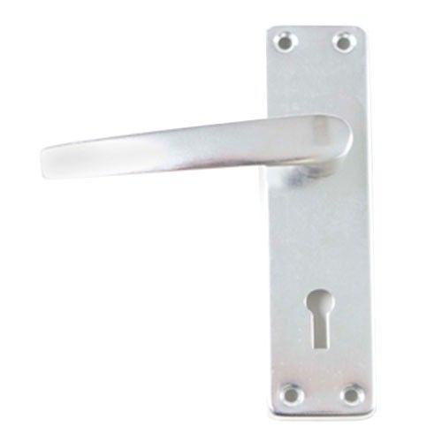 Locking Door Handle Wells Polished Aluminium Pair Door Handles