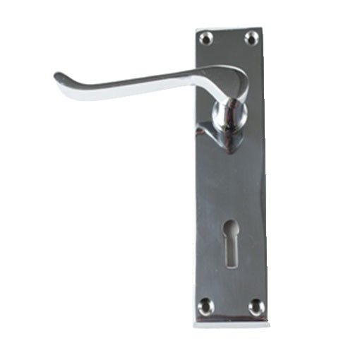 Locking Door Handle - Scroll - Chrome Plated - Pair
