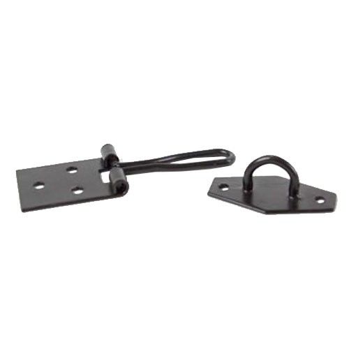 100mm Wire Hasp And Staple Black Hasp and Staple