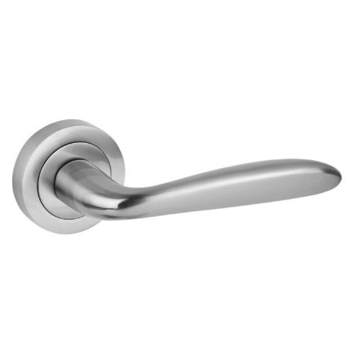 Round Rose Door Handle - Lincoln - Fire Rated - Satin Chrome - Pair