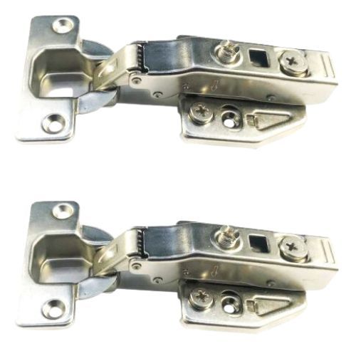 35mm - Soft Close 90 Degree Clip On Concealed Hinge With Plate - Nickel Plated - Pair