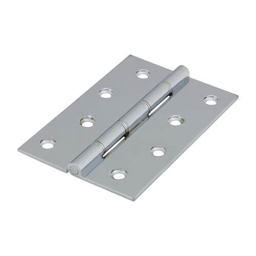 102mm x 67mm - Double Steel Washered Hinge - Polished Chrome - Pair
